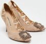 Manolo Blahnik Pre-owned Lace heels Beige Dames - Thumbnail 4