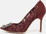 Manolo Blahnik Pre-owned Lace heels Red Dames - Thumbnail 2