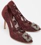 Manolo Blahnik Pre-owned Lace heels Red Dames - Thumbnail 4