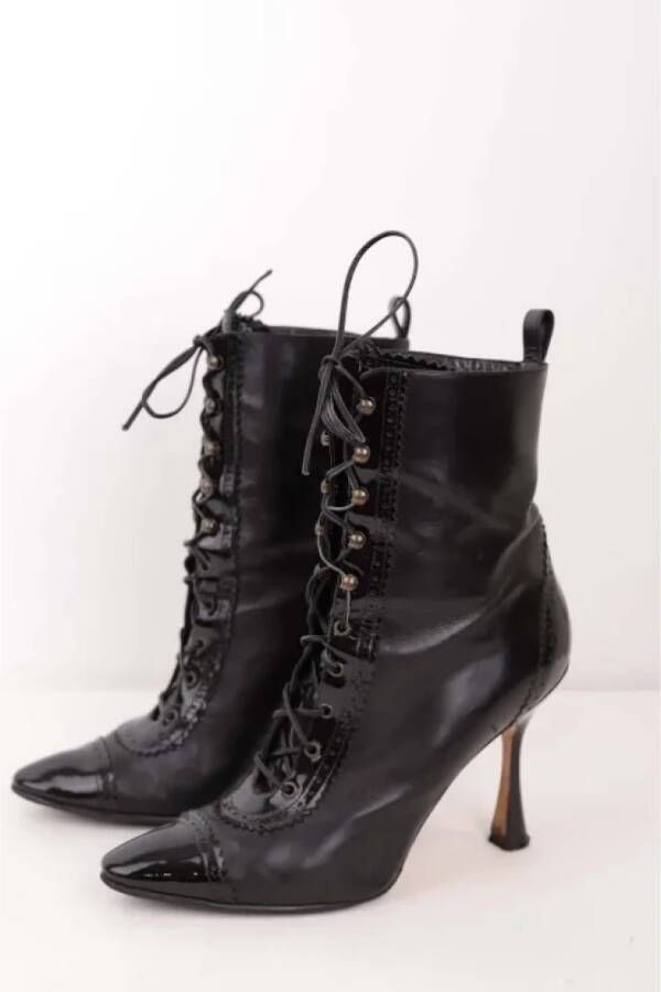 Manolo Blahnik Pre-owned Leather boots Black Dames