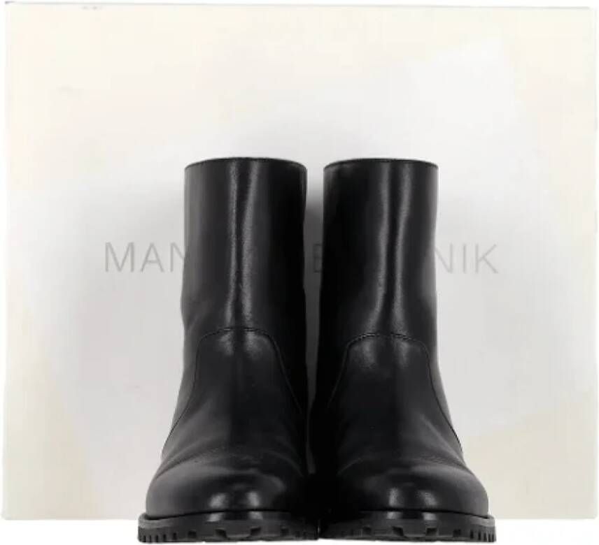 Manolo Blahnik Pre-owned Leather boots Black Dames