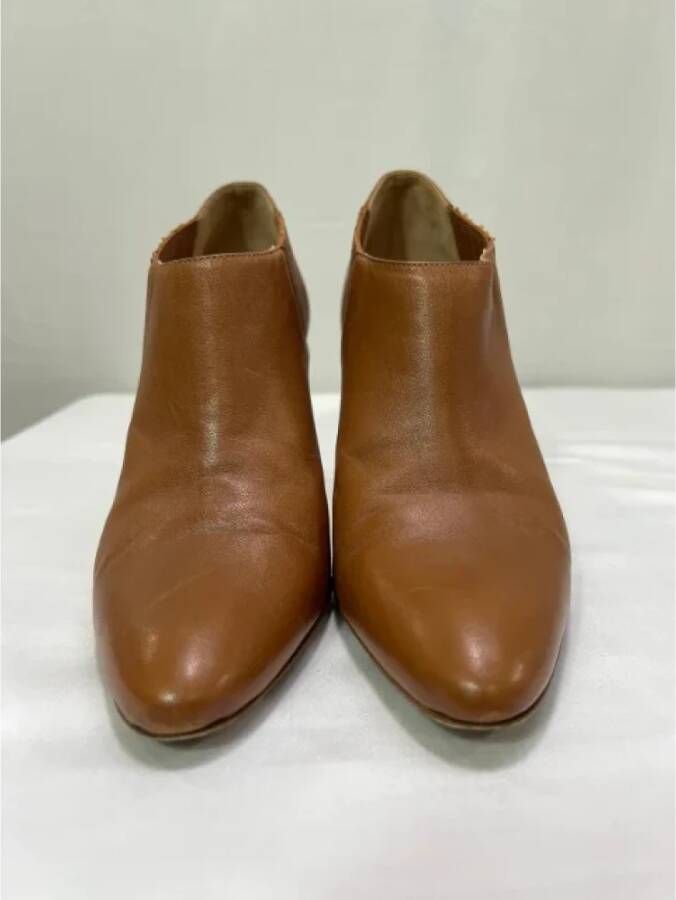 Manolo Blahnik Pre-owned Leather boots Brown Dames