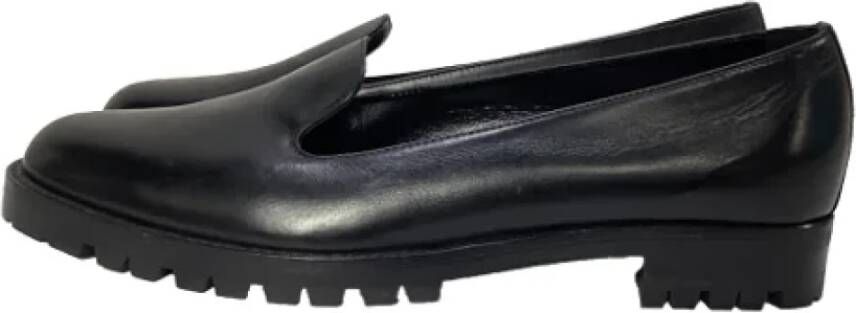 Manolo Blahnik Pre-owned Leather flats Black Dames