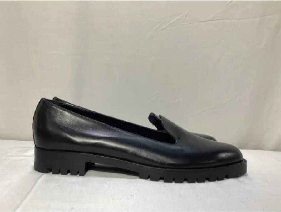 Manolo Blahnik Pre-owned Leather flats Black Dames