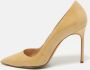 Manolo Blahnik Pre-owned Leather heels Beige Dames - Thumbnail 2