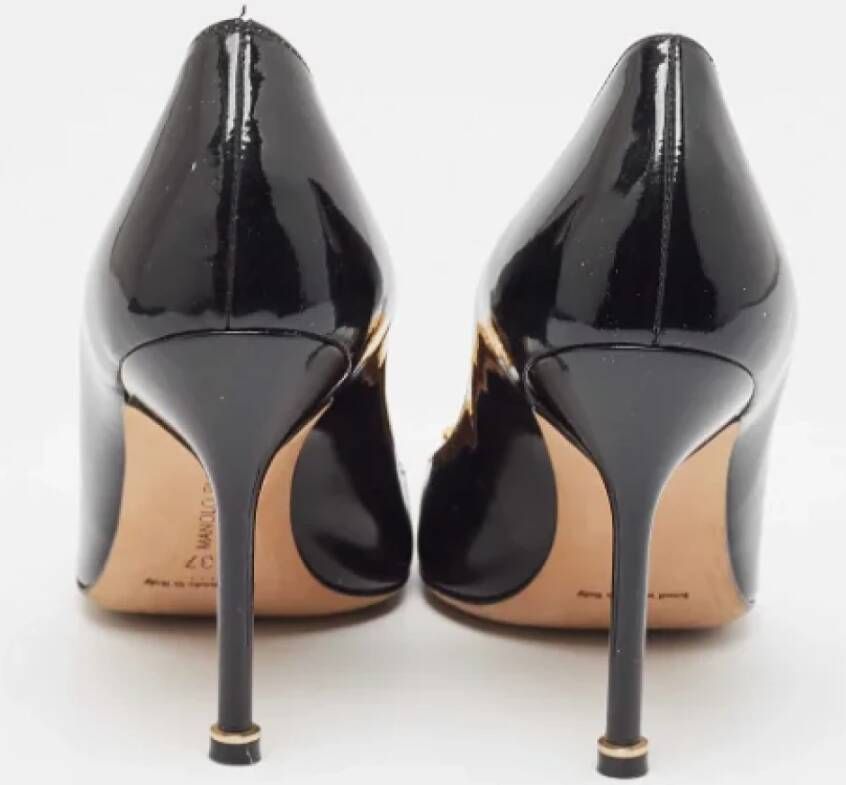 Manolo Blahnik Pre-owned Leather heels Black Dames