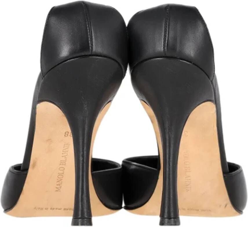 Manolo Blahnik Pre-owned Leather heels Black Dames