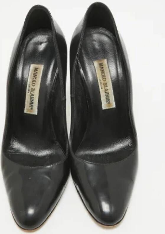 Manolo Blahnik Pre-owned Leather heels Black Dames