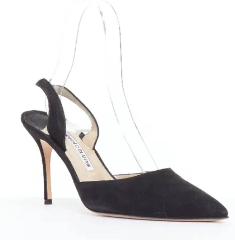 Manolo Blahnik Pre-owned Leather heels Black Dames