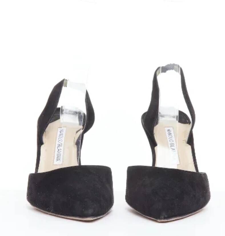 Manolo Blahnik Pre-owned Leather heels Black Dames