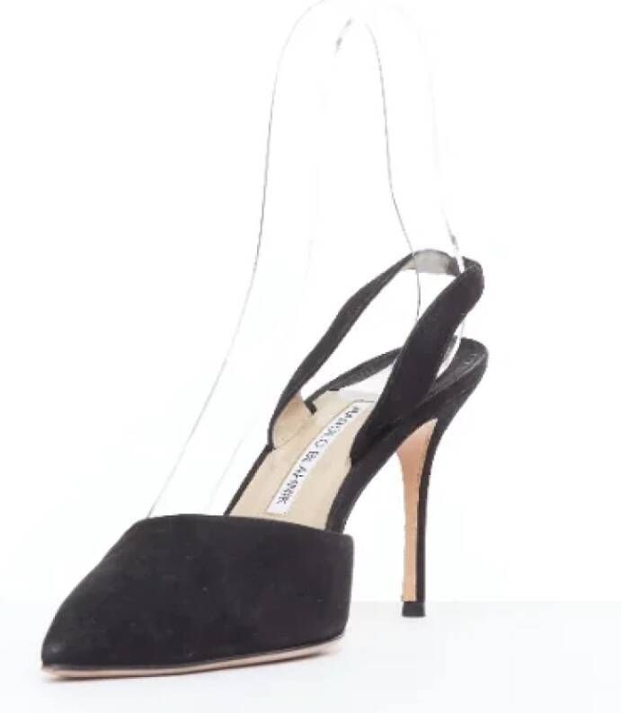 Manolo Blahnik Pre-owned Leather heels Black Dames