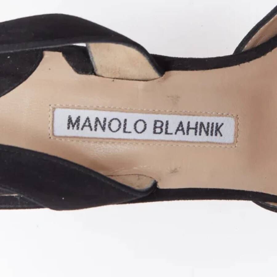 Manolo Blahnik Pre-owned Leather heels Black Dames