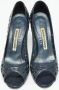 Manolo Blahnik Pre-owned Leather heels Blue Dames - Thumbnail 3