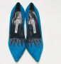 Manolo Blahnik Pre-owned Leather heels Blue Dames - Thumbnail 3