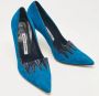 Manolo Blahnik Pre-owned Leather heels Blue Dames - Thumbnail 4