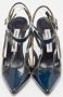 Manolo Blahnik Pre-owned Leather heels Blue Dames - Thumbnail 3