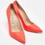 Manolo Blahnik Pre-owned Leather heels Orange Dames - Thumbnail 4