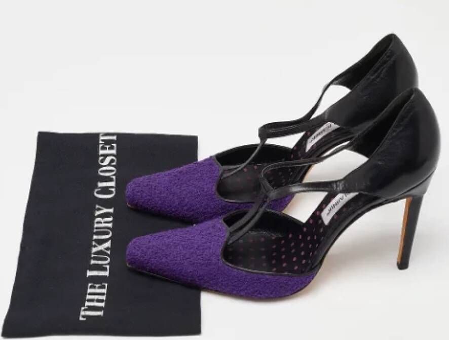 Manolo Blahnik Pre-owned Leather heels Purple Dames