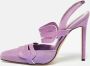 Manolo Blahnik Pre-owned Leather heels Purple Dames - Thumbnail 2