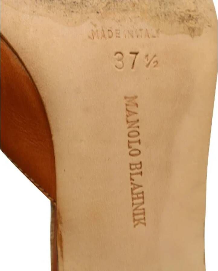 Manolo Blahnik Pre-owned Leather mules Brown Dames