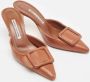 Manolo Blahnik Pre-owned Leather mules Brown Dames - Thumbnail 4