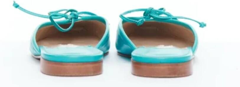 Manolo Blahnik Pre-owned Leather mules Green Dames