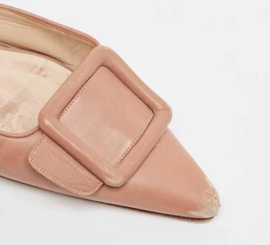 Manolo Blahnik Pre-owned Leather sandals Beige Dames
