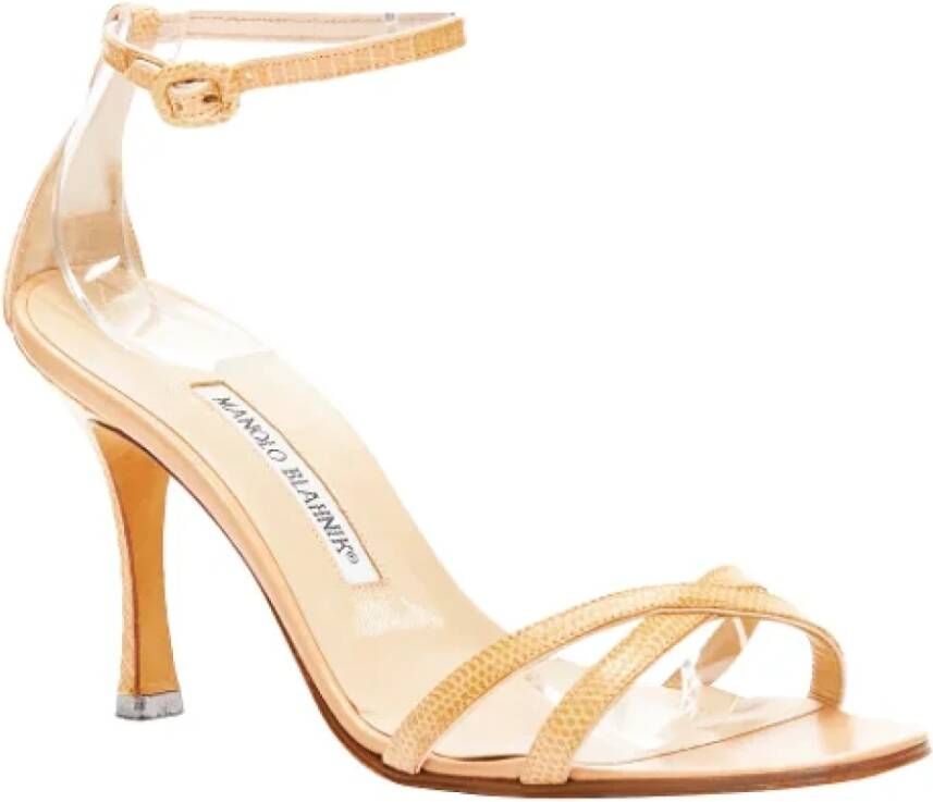 Manolo Blahnik Pre-owned Leather sandals Beige Dames