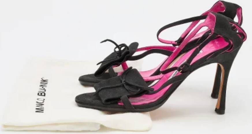 Manolo Blahnik Pre-owned Leather sandals Black Dames