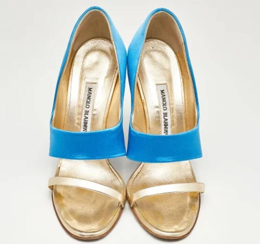 Manolo Blahnik Pre-owned Leather sandals Blue Dames