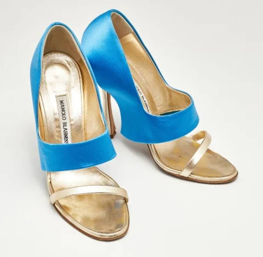 Manolo Blahnik Pre-owned Leather sandals Blue Dames