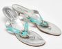 Manolo Blahnik Pre-owned Leather sandals Blue Dames - Thumbnail 2