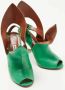 Manolo Blahnik Pre-owned Leather sandals Green Dames - Thumbnail 3