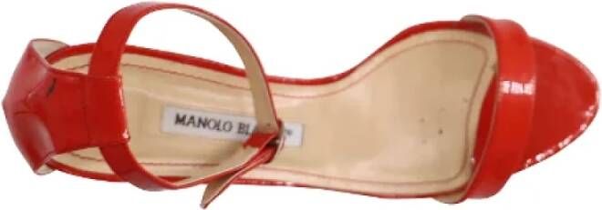 Manolo Blahnik Pre-owned Leather sandals Orange Dames