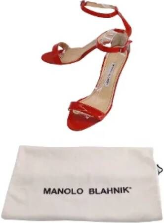 Manolo Blahnik Pre-owned Leather sandals Orange Dames