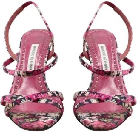 Manolo Blahnik Pre-owned Leather sandals Pink Dames