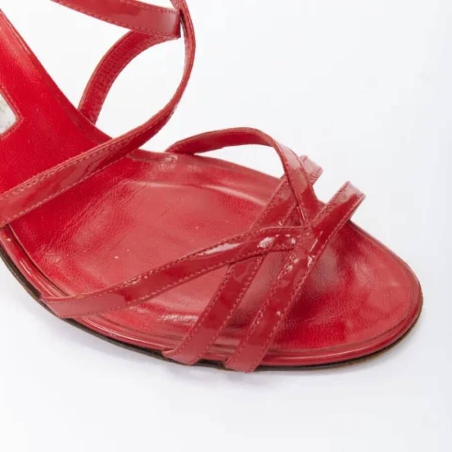 Manolo Blahnik Pre-owned Leather sandals Red Dames