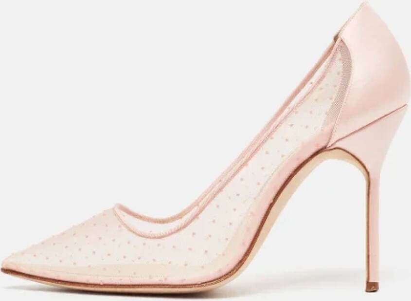 Manolo Blahnik Pre-owned Mesh heels Pink Dames