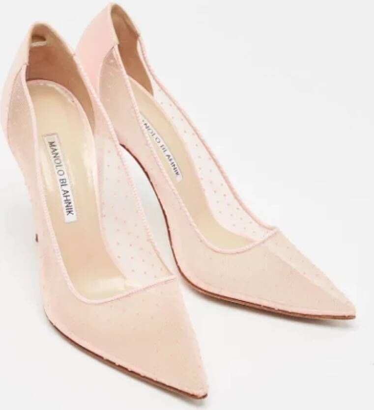 Manolo Blahnik Pre-owned Mesh heels Pink Dames