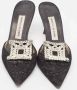 Manolo Blahnik Pre-owned Mesh mules Black Dames - Thumbnail 3