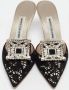 Manolo Blahnik Pre-owned Mesh sandals Black Dames - Thumbnail 3