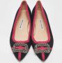 Manolo Blahnik Pre-owned Satin flats Black Dames - Thumbnail 2