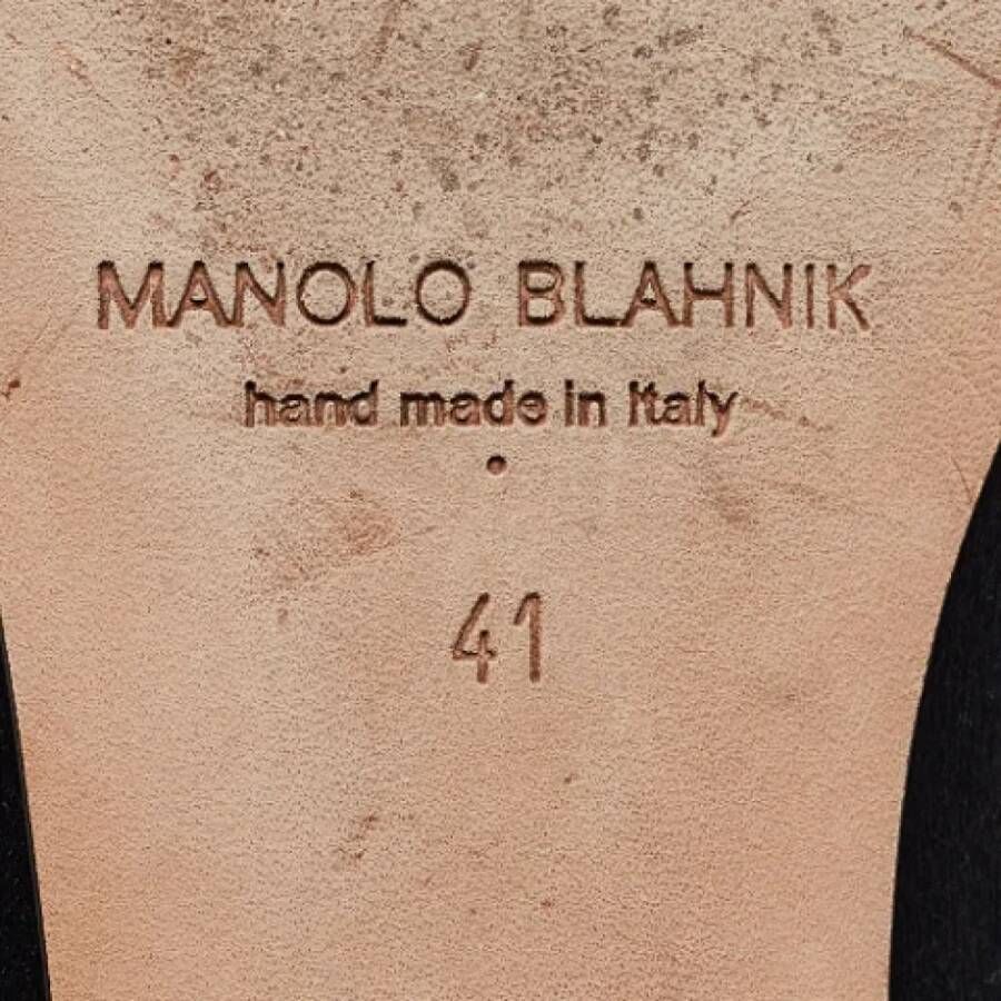 Manolo Blahnik Pre-owned Satin flats Black Dames