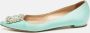 Manolo Blahnik Pre-owned Satin flats Blue Dames - Thumbnail 2