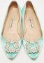 Manolo Blahnik Pre-owned Satin flats Blue Dames - Thumbnail 3