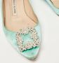 Manolo Blahnik Pre-owned Satin flats Blue Dames - Thumbnail 9