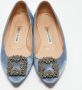 Manolo Blahnik Pre-owned Satin flats Blue Dames - Thumbnail 3