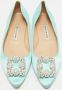 Manolo Blahnik Pre-owned Satin flats Blue Dames - Thumbnail 3