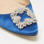 Manolo Blahnik Pre-owned Satin flats Blue Dames - Thumbnail 7