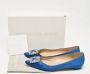 Manolo Blahnik Pre-owned Satin flats Blue Dames - Thumbnail 9